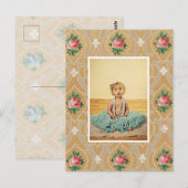 Vintage Wallpaper Pattern Fashion Photo Frame ポストカード (正面/裏面)
