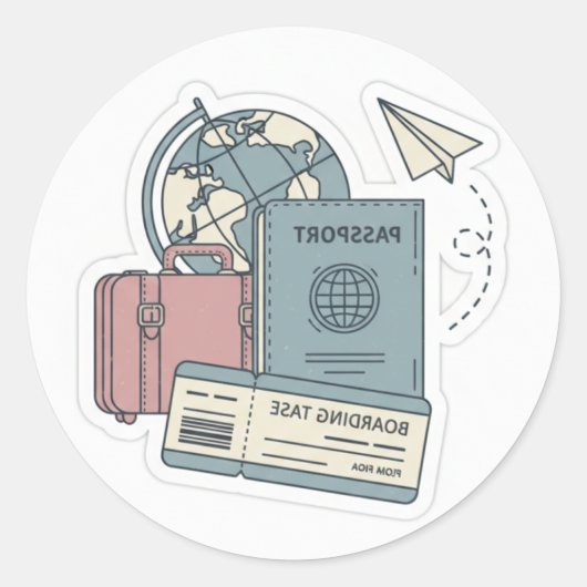 Vintage Wanderlust Adventure Sticker ملصق مغامرة ا ラウンドシール (正面)