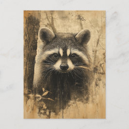 Vintage Waschbären Portrait ポストカード