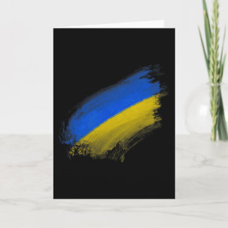Vintage Washed Ukrainian Flag Minimalist Ukraine P カード