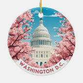 Vintage Washington D.C. Cherry Blossom セラミックオーナメント (裏面)