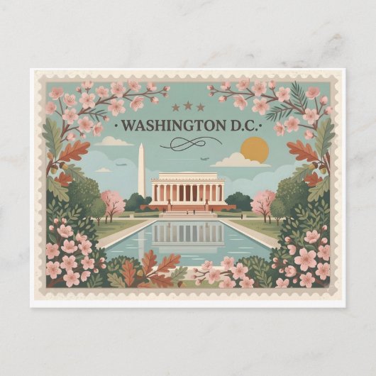 Vintage Washington DC Travel シーズンポストカード (正面)