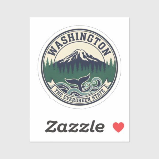 Vintage Washington State Emblem  シール (シート)
