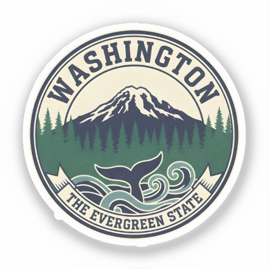 Vintage Washington State Emblem  シール (正面)