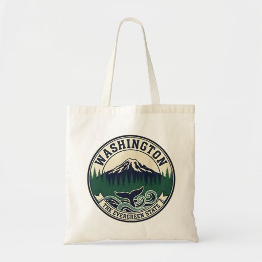 Vintage Washington State Emblem  トートバッグ (正面)