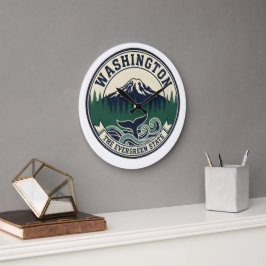 Vintage Washington State Emblem  ラージ壁時計