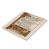 Vintage Wassail Song Illuminated Manuscript Art  タイル (側面)