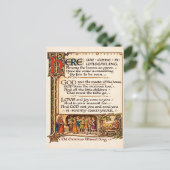 Vintage Wassail Song Illuminated Manuscript Art  ポストカード (スタンド正面)