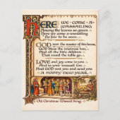 Vintage Wassail Song Illuminated Manuscript Art  ポストカード (正面)