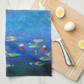 Vintage Water Lilies by Claude Monet キッチンタオル (四つ折り)