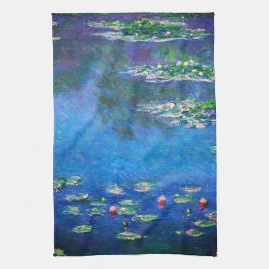 Vintage Water Lilies by Claude Monet キッチンタオル (縦)