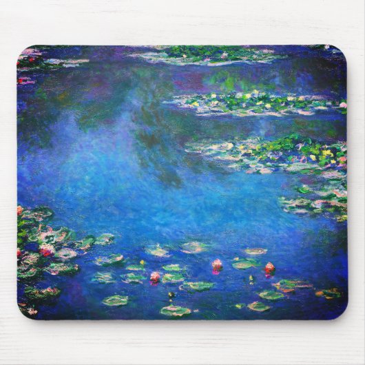 Vintage Water Lilies by Claude Monet マウスパッド (正面)