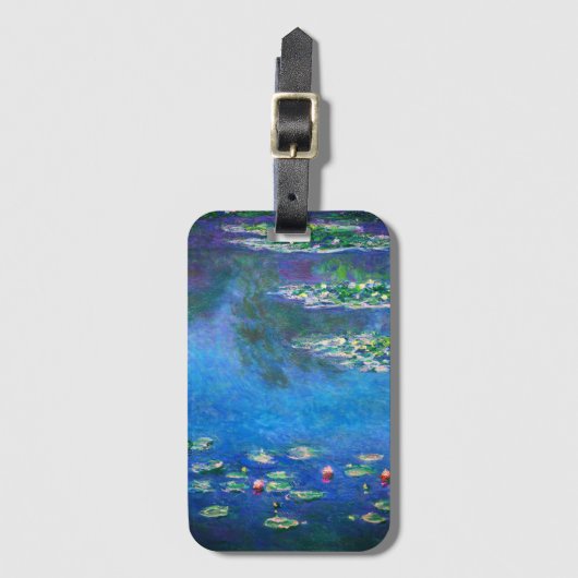 Vintage Water Lilies by Claude Monet ラゲッジタグ (正面縦)