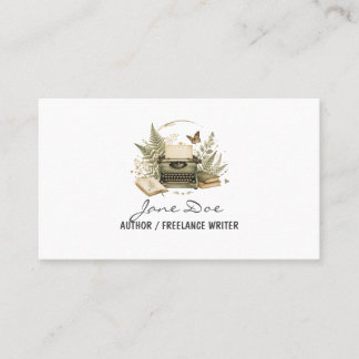 Vintage Watercolor Author Business Card 名刺