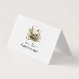 Vintage Watercolor Author Business Card 名刺
