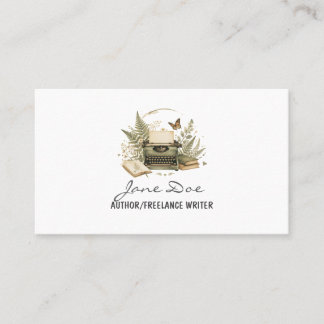 Vintage Watercolor Author Business Card 名刺