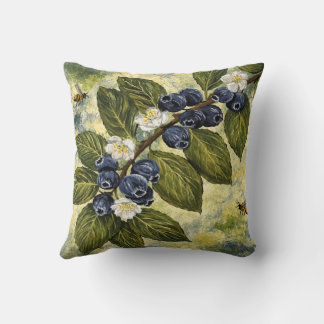Vintage Watercolor Blueberry Botanical Pillowcase クッション