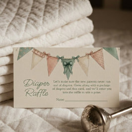 Vintage Watercolor Bunting Baby エンクロージャーカード