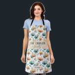 Vintage Watercolor Floral Family Heritage エプロン<br><div class="desc">Soft spring florals arranged in a refined vintage composition bring a sense of warmth, heritage, and timeless beauty to this design. Inspired by antique botanical prints, the gentle color palette and flowing floral forms create an elegant atmosphere that celebrates family, love, and meaningful moments. With the option to personalize the...</div>