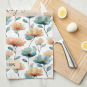 Vintage Watercolor Floral Family Heritage キッチンタオル (四つ折り)