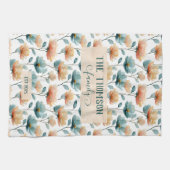 Vintage Watercolor Floral Family Heritage キッチンタオル (横)