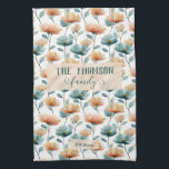 Vintage Watercolor Floral Family Heritage キッチンタオル<br><div class="desc">Soft spring florals arranged in a refined vintage composition bring a sense of warmth, heritage, and timeless beauty to this design. Inspired by antique botanical prints, the gentle color palette and flowing floral forms create an elegant atmosphere that celebrates family, love, and meaningful moments. With the option to personalize the...</div>