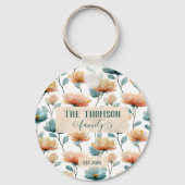 Vintage Watercolor Floral Family Heritage キーホルダー (正面)