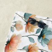 Vintage Watercolor Floral Family Heritage ビーチタオル (インサイチュ)