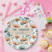 Vintage Watercolor Floral Family Heritage ペーパープレート (パーティー)