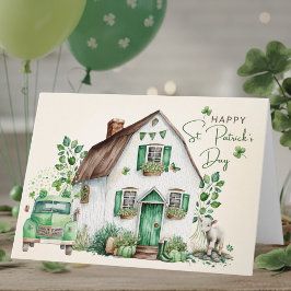 Vintage Watercolor Happy St. Patrick's Day Card カード