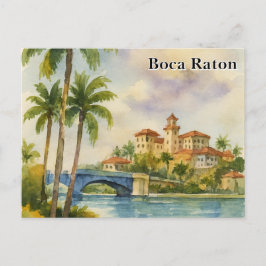 Vintage Watercolor of Scenic  Boca Raton FL  ポストカード