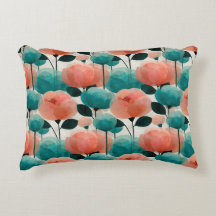 Vintage Watercolor Pink and Green Floral