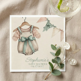 Vintage Watercolor Romper Baby Shower スタンダードランチョンナプキン