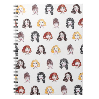 Vintage Watercolour Pin up Notebook ノートブック