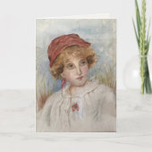 Vintage Watercolour Portrait | Blank Greeting Card カード (正面)