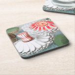 Vintage Waterlily Flowers, Waterlilies in a Pond コースター<br><div class="desc">Vintage illustration botanical nature design featuring pink and white waterlily flowers floating in a pond.</div>