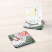 Vintage Waterlily Flowers, Waterlilies in a Pond コースター (右側)