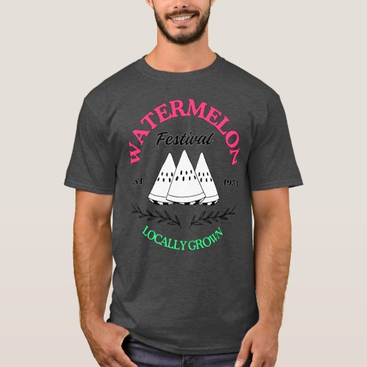 Vintage Watermelon Crown Festival 1954 Retro Fruit Tシャツ (正面)