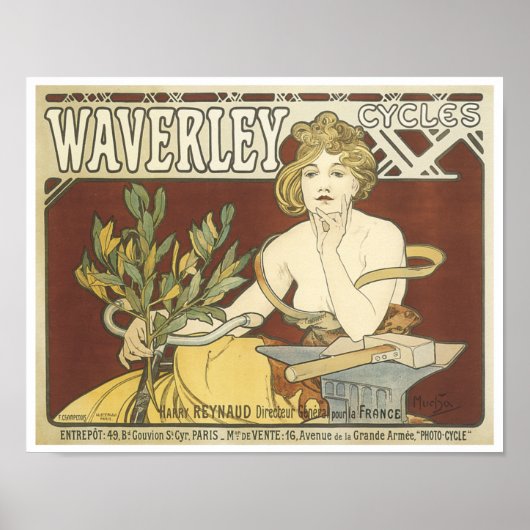 Vintage Waverly Cycles Poster ポスター (正面)