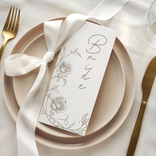 Vintage Wedding Bride Reserved Seating Card メニュー