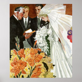 Vintage Wedding Ceremony with Bride and Groom ポスター