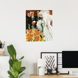 Vintage Wedding Ceremony with Bride and Groom ポスター