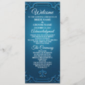 Vintage Wedding Geometric Teal Turquoise Elegant プログラム (正面)