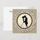 Vintage Wedding Silhouette Bride & Groom 💍🌿✨ 招待状 (正面/裏面)