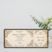 Vintage Wedding Ticket RSVP Baroque 招待状 (スタンド正面)