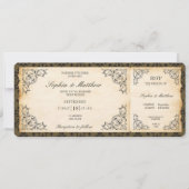 Vintage Wedding Ticket RSVP Baroque 招待状 (正面)