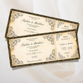 Vintage Wedding Ticket RSVP Baroque 招待状