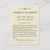 Vintage Wedding Traditional Catholic Holy Card 名刺 (裏面)