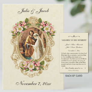 Vintage Wedding Traditional Catholic Holy Card 名刺