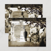 Vintage WedingのRSVP 出欠カード (正面/裏面)